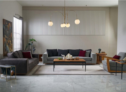 Modern sofa set single-seater gray fabric sofa upholstered sofa